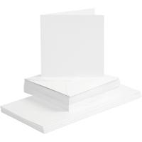 Creativ Company Kaarten en enveloppen, afmeting kaart 15x15 cm, afmeting envelop 16x16 cm, 120+240 gr, wit, 50 set/ 1 doos - thumbnail