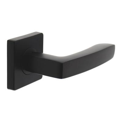 Gatdeel deurkruk Minos op vierkant rozet 7mm nokken mat zwart links wijzend Gatdeel deurkruk Minos op vierkant rozet 7mm nokken mat zwart links wijzend