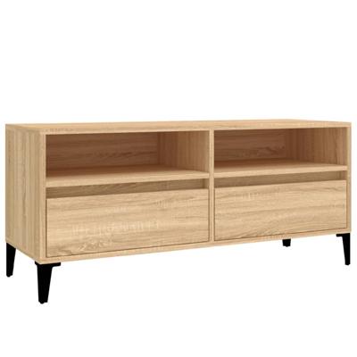 Tv-meubel 100x34,5x44,5 cm bewerkt hout sonoma eikenkleurig Tv-meubel 100x34,5x44,5 cm bewerkt hout sonoma eikenkleurig