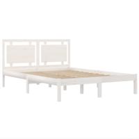 Bedframe massief hout wit 140x200 cm - thumbnail