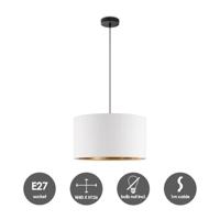 Scandinavische stijl Hanglamp - Corduroy Lampenkap - Cilinder - Wit - ø40 x 126 cm - E27 Fitting - Geschikt voor Woonkamers en slaapkamers - Inclusief 1 meter kabel - thumbnail