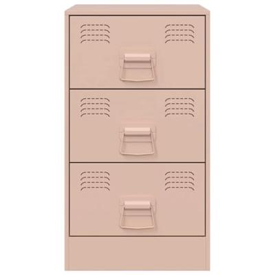 Nachtkastje 34,5x39x62 cm staal roze