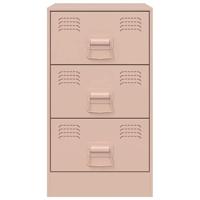 Nachtkastje 34,5x39x62 cm staal roze - thumbnail