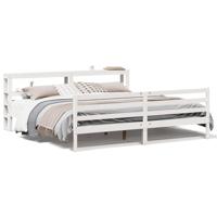 Bedframe zonder matras massief grenenhout wit 180x200 cm - thumbnail