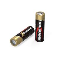 Ansmann X-Power Alkaline batterij Mignon AA LR6 Longlife alkalinebatterij voor extreem hoge stroombehoefte (2-pack), zwart, 2 stuks - thumbnail