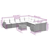 11-delige Tuinset met kussens poly rattan beige - thumbnail