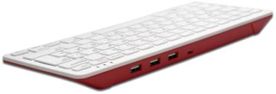 Raspberry Pi® RPI-KEYB (US)-RED/WHITE USB Toetsenbord QWERTY, US-Engels Wit, Rood USB-hub