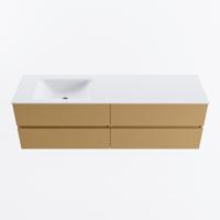 MONDIAZ VICA 160cm badmeubel onderkast Oro 4 lades. Wastafel CLOUD links zonder kraangat, kleur Talc. - thumbnail