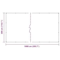VidaXL Doorzichtig zeildoek met zeilringen 3x10 m polyethyleen - thumbnail