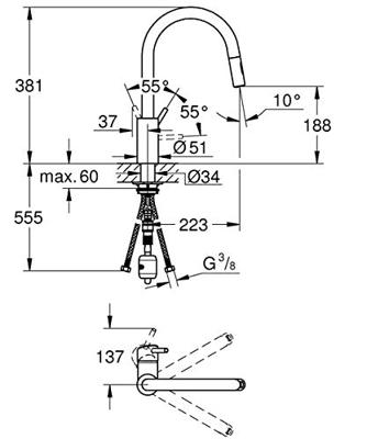 Grohe Concetto Keukenmengkraan Chroom - thumbnail