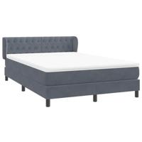 Boxspring met matras fluweel donkergrijs 140x220 cm - thumbnail