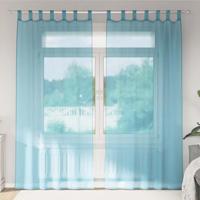 Gordijnen voile met lussen 2 st 140x245 cm turkoois - thumbnail