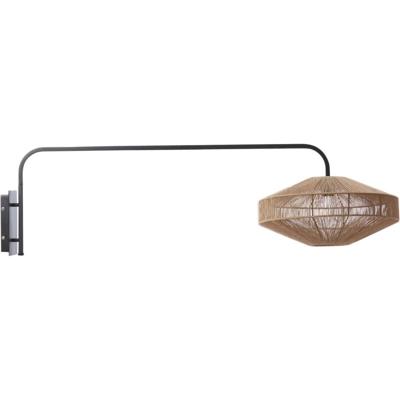 Light & Living Wandlamp 'Lyra' kleur Naturel/Mat Zwart Light & Living Wandlamp 'Lyra' kleur Naturel/Mat Zwart