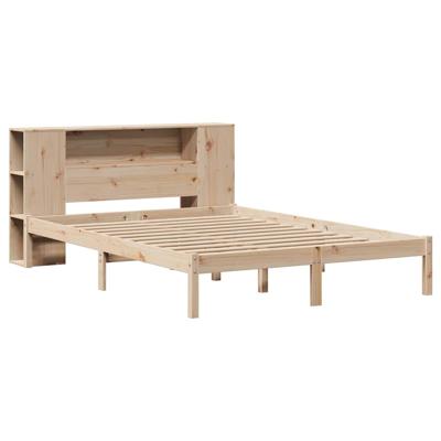 Bed met boekenkast zonder matras massief grenenhout 160x200 cm - thumbnail