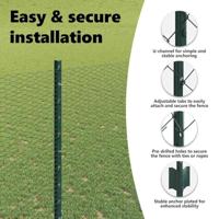 VidaXL Hek met paal groen 1,4 x 10 m staal en pvc - thumbnail