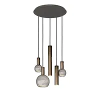 Ztahl Hanglamp Riva 5 lichts Ø 50 cm platinum - thumbnail