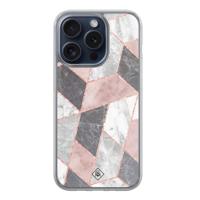 iPhone 15 Pro hybride hoesje - Stone grid - thumbnail