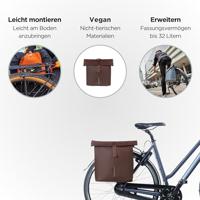 Basil tas city dubbel mik vegan leather | roasted brown - thumbnail