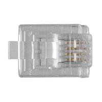 ACT TD104 RJ11 (6P/4C) Modulaire Connector | Platte Kabel - 25 stuks - thumbnail