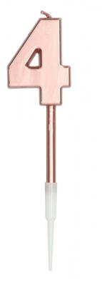 Cijferkaars 4 Metallic Roségoud