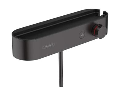 Hansgrohe Bundelset Handdouche WallStoris Thermostaat Glijstang en Opbergset Mat Zwart - thumbnail