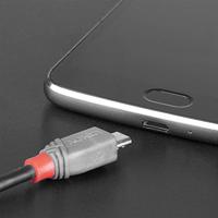 LINDY 36893 USB-kabel USB 2.0 USB-C stekker, USB-micro-B stekker 3.00 m Zwart - thumbnail