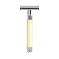 Edwin Jagger Razors Double Edge Safety Lined Rubber Coated Handle Ivory Chrome Ref.DE87RC14BL 1Stuks - thumbnail