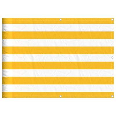 VidaXL Balkonscherm geel en wit gestreept 75x800 cm