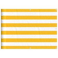 VidaXL Balkonscherm geel en wit gestreept 75x800 cm - thumbnail