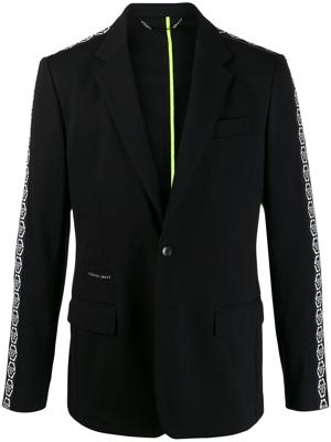 Philipp Plein two tone logo tape blazer - Black Philipp Plein two tone logo tape blazer - Black