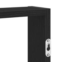 Wandschap 43x9x60 cm bewerkt hout zwart - thumbnail