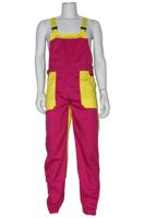 Tuinbroek kinderen poly/katoen fuchsia / geel - thumbnail