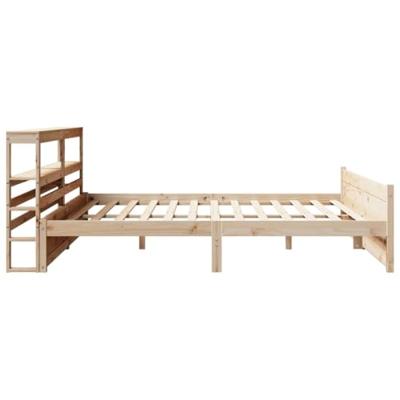 Bedframe met hoofdbord massief grenenhout 180x200 cm