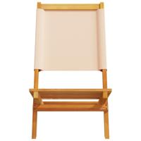 Tuinstoelen 6 st inklapbaar stof en massief hout beige - thumbnail