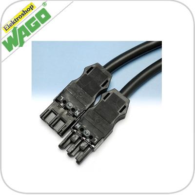 Wago Koppelkabel male-fem 3m 3x1.5 zwart 771 9993 006 301