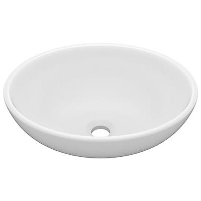 VidaXL Wastafel ovaal 40x33 cm keramiek matwit