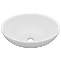 Wastafel ovaal 40x33 cm keramiek matwit - thumbnail