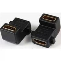 HDMI F/F 90° Adapter Verguld met 2* montage gat - thumbnail