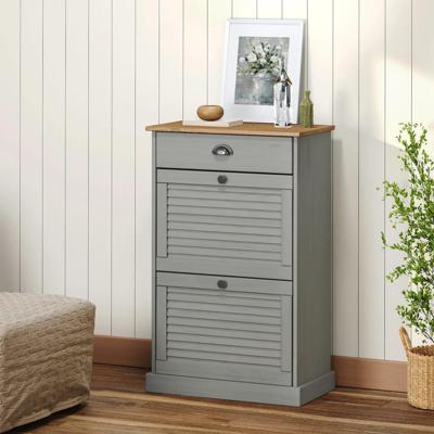 VidaXL Schoenenkast vigo 60x35x96 cm massief grenenhout grijs