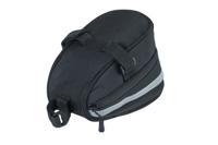 Basil mada zadeltas - compact, zwart, 1l, klittenband, fietsaccessoire - thumbnail