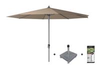 Platinum Riva stokparasol 3.5 m. rond - Taupe met voet en hoes - thumbnail