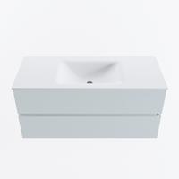 MONDIAZ VICA 110cm badmeubel onderkast Clay 2 lades. Wastafel CLOUD midden 1 kraangat, kleur Talc. - thumbnail