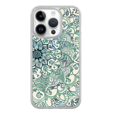 iPhone 14 Pro hybride hoesje - Mandala blauw iPhone 14 Pro hybride hoesje - Mandala blauw