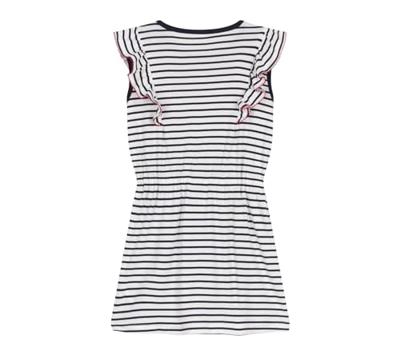 Gestroomde kinderjurk van katoen PETIT BATEAU marineblauw