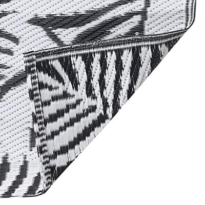 VidaXL Buitenkleed arakil 80x150 cm pp wit en zwart VidaXL Buitenkleed arakil 80x150 cm pp wit en zwart