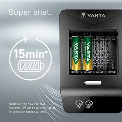 Varta LCD Ultra Fast Charger+ incl. 4 accu's 2100 mAh AA + 12V - thumbnail