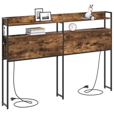 Hoofdbord met plank Gerookt eiken 120 cm Bewerkt hout