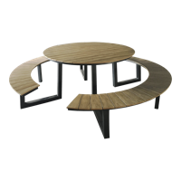 Picknicktafel Arezzo aluminium rond - thumbnail