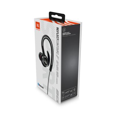 JBL Reflect Contour 2.0, Secure Fit, in-ear draadloze sporthoofdtelefoon met 3-knops microfoon/afstandsbediening - zwart