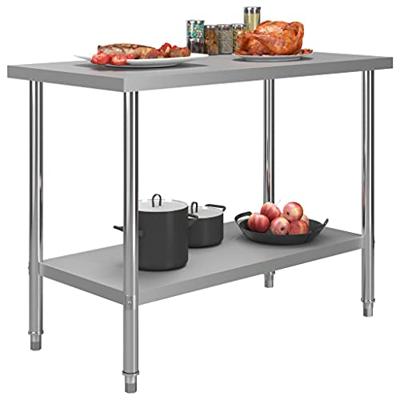 VidaXL Keukenwerktafel 120x60x85 cm roestvrij staal VidaXL Keukenwerktafel 120x60x85 cm roestvrij staal